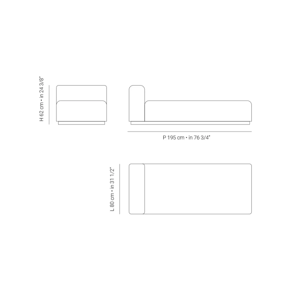 Chaise longue d'extérieur avec rembourrage en caoutchouc drainant Made in Italy - Bahias Viadurini