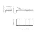 Chaise longue d'extérieur avec structure en bois de teck fabriquée en Italie - Briga Viadurini