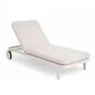 Chaise longue d'extérieur en aluminium et tissu avec roues - Solaria Viadurini