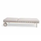 Chaise longue d'extérieur en aluminium et tissu avec roues - Solaria Viadurini