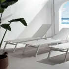 Transat d'extérieur en aluminium et textilène avec roues rétractables, 2 pièces - Donkey Viadurini