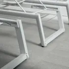 Transat d'extérieur en aluminium et textilène avec roues rétractables, 2 pièces - Donkey Viadurini