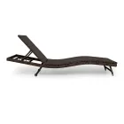 Chaise longue d'extérieur en polyrotin avec roues - Meredith Viadurini