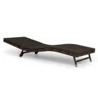 Chaise longue d'extérieur en polyrotin avec roues - Meredith Viadurini