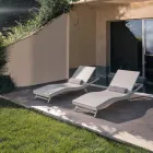 Chaise longue d'extérieur en polyrotin avec roues - Meredith Viadurini