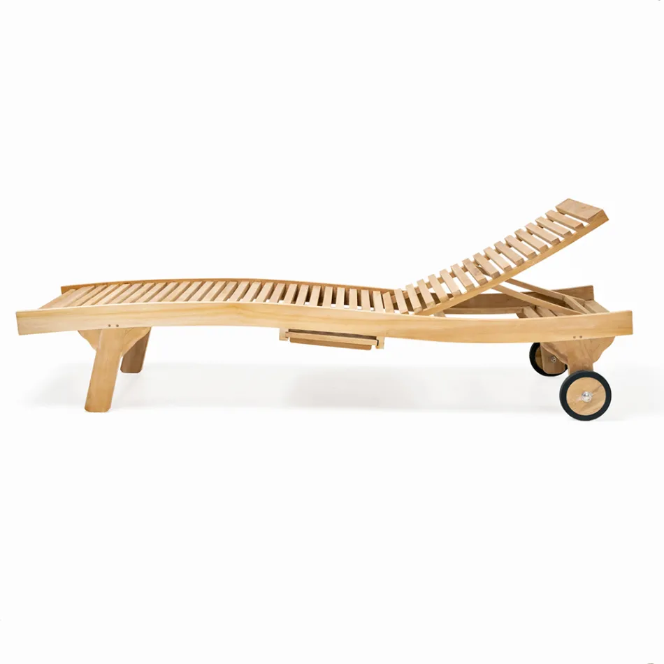 Transat d'extérieur en teck naturel - Yggdrasil Viadurini