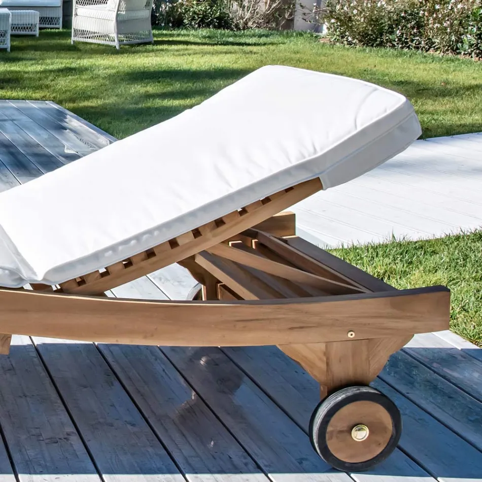 Transat d'extérieur en teck naturel - Yggdrasil Viadurini