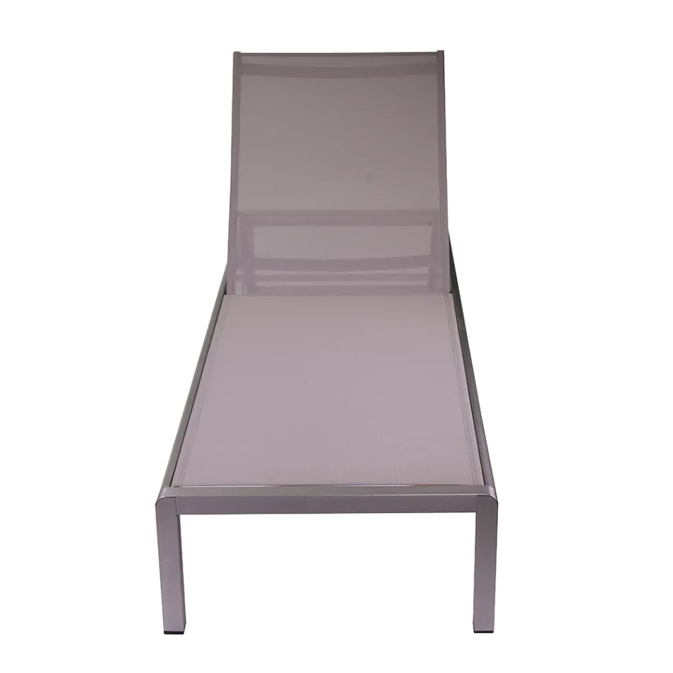 Chaise longue d'extérieur en aluminium anodisé et textilène - Block Viadurini