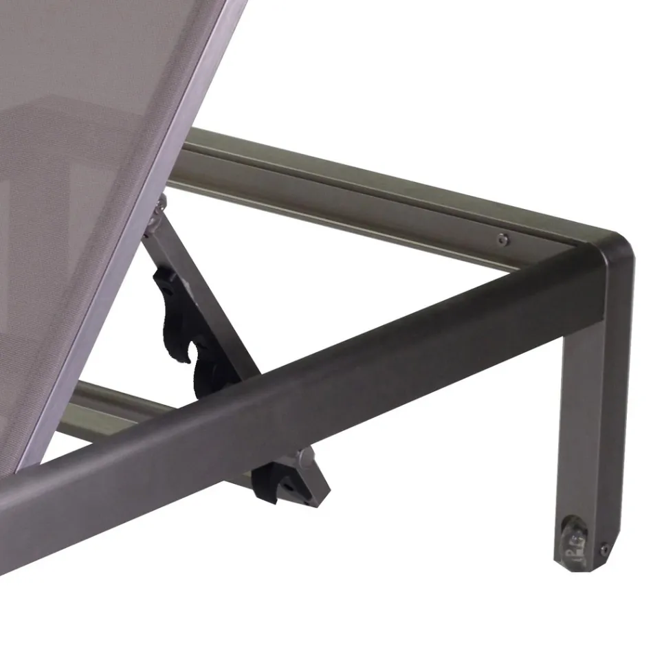 Chaise longue d'extérieur en aluminium anodisé et textilène - Block Viadurini