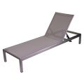 Chaise longue d'extérieur en aluminium anodisé et textilène - Block