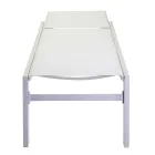 Chaise longue d'extérieur en aluminium et textilène avec 2 roues - Costume Viadurini