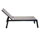 Chaise longue d'extérieur en aluminium et textilène avec 2 roues - Costume Viadurini