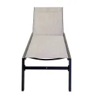 Chaise longue d'extérieur en aluminium et textilène avec 2 roues - Costume Viadurini