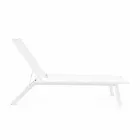 Chaise longue d'extérieur inclinable avec roues en aluminium et textilène - Jewel Viadurini