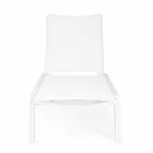 Chaise longue d'extérieur inclinable avec roues en aluminium et textilène - Jewel Viadurini