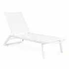 Chaise longue d'extérieur inclinable avec roues en aluminium et textilène - Jewel Viadurini