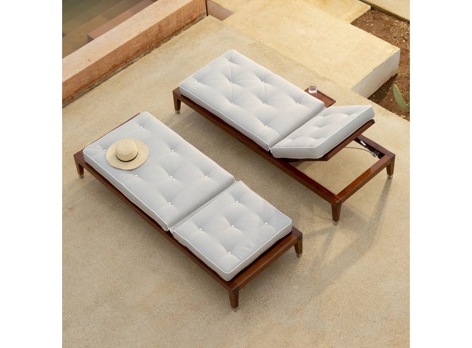 Chaise longue de jardin 1 ou 2 places avec coussin Made in Italy - Balin Viadurini