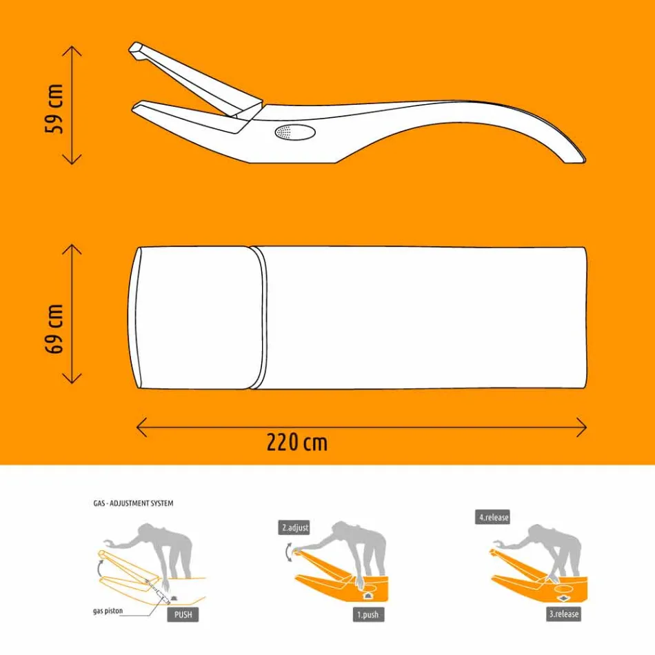 Chaise longue de jardin design en plastique blanc - Zoe par Mayyour Viadurini