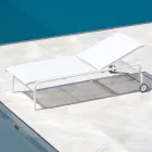 Lit de jardin empilable en acier Made in Italy 2 pièces - Arwen Viadurini