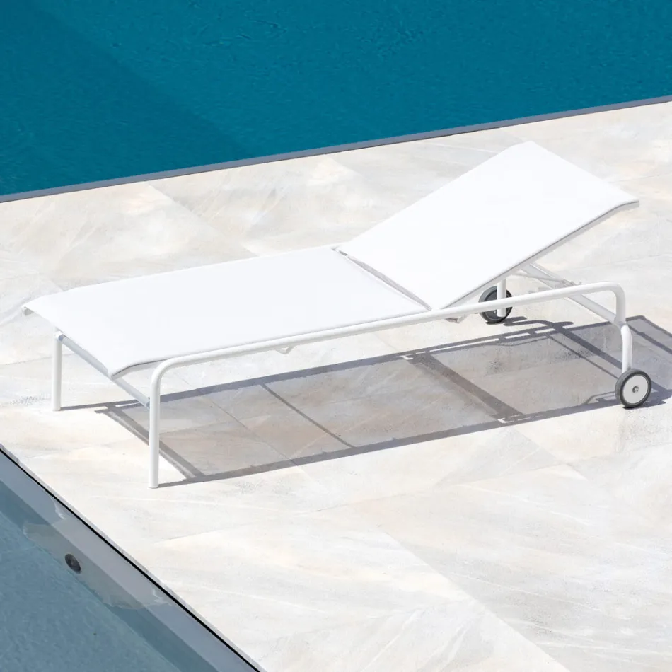 Lit de jardin empilable en acier Made in Italy 2 pièces - Arwen Viadurini