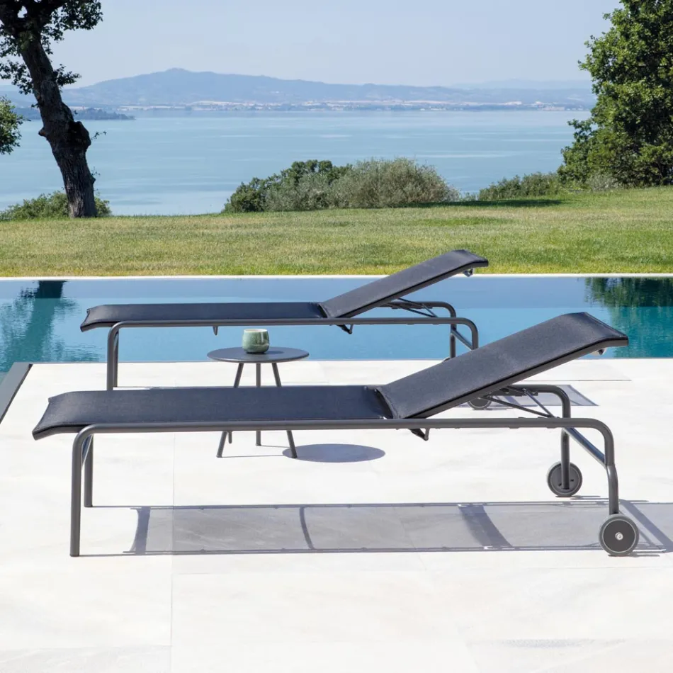 Lit de jardin empilable en acier Made in Italy 2 pièces - Arwen Viadurini