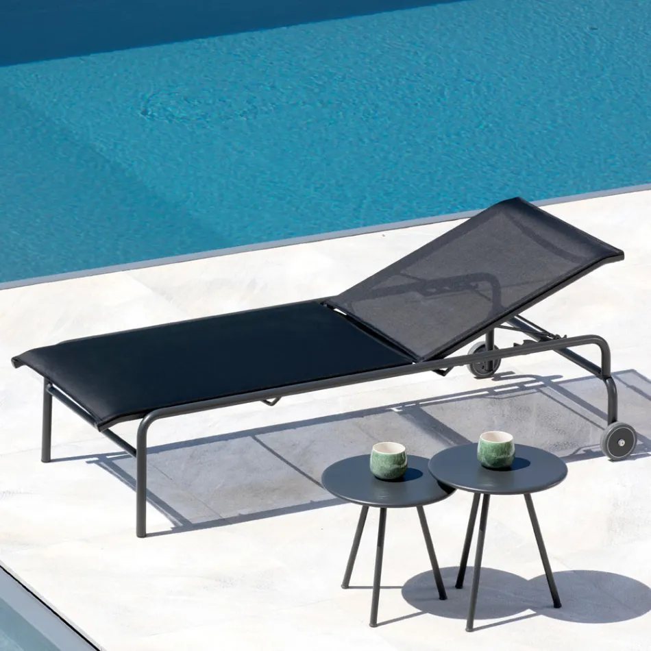 Lit de jardin empilable en acier Made in Italy 2 pièces - Arwen Viadurini