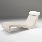 Chaise longue de jardin en polyrotin avec coussin repose-tête - Viserys Viadurini