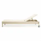 Chaise longue de jardin en poly rotin avec roulettes - bain de soleil Viadurini