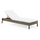 Chaise longue de jardin en poly rotin avec roulettes - bain de soleil Viadurini