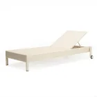 Chaise longue de jardin en poly rotin avec roulettes - bain de soleil Viadurini