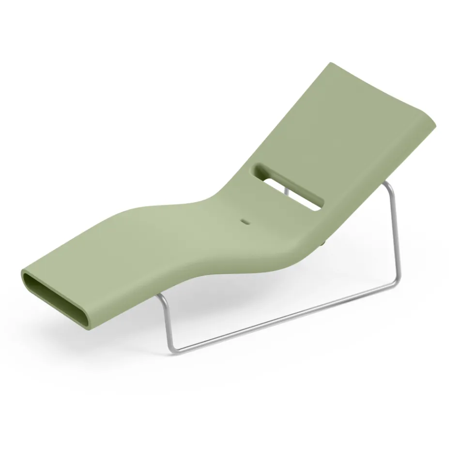 Chaise longue de jardin en polyéthylène de différentes couleurs avec support en métal - Bollo Viadurini
