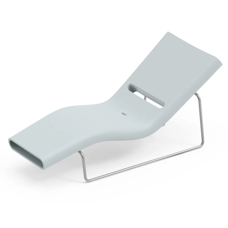 Chaise longue de jardin en polyéthylène de différentes couleurs avec support en métal - Bollo Viadurini