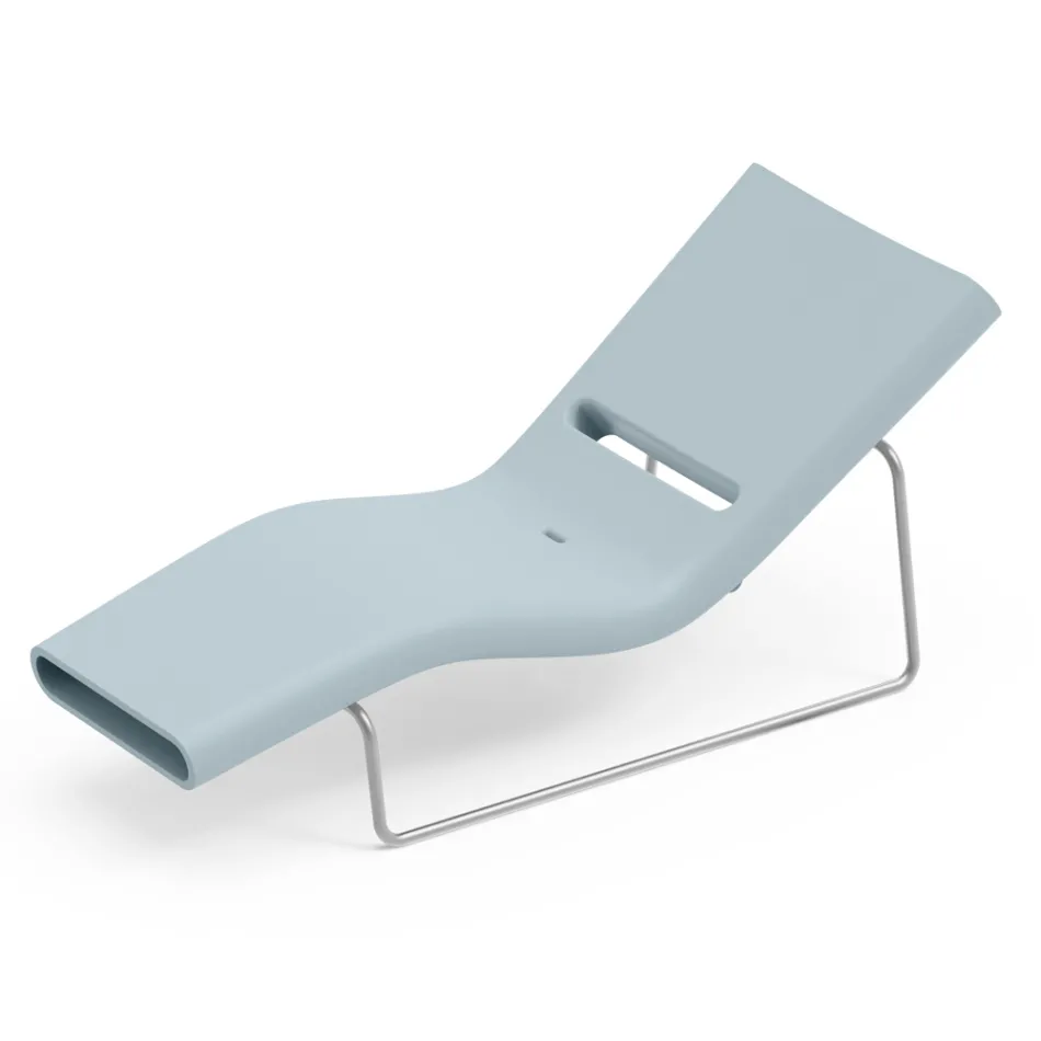 Chaise longue de jardin en polyéthylène de différentes couleurs avec support en métal - Bollo Viadurini