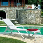 Chaise longue de jardin empilable en aluminium et textilène - Spero Viadurini