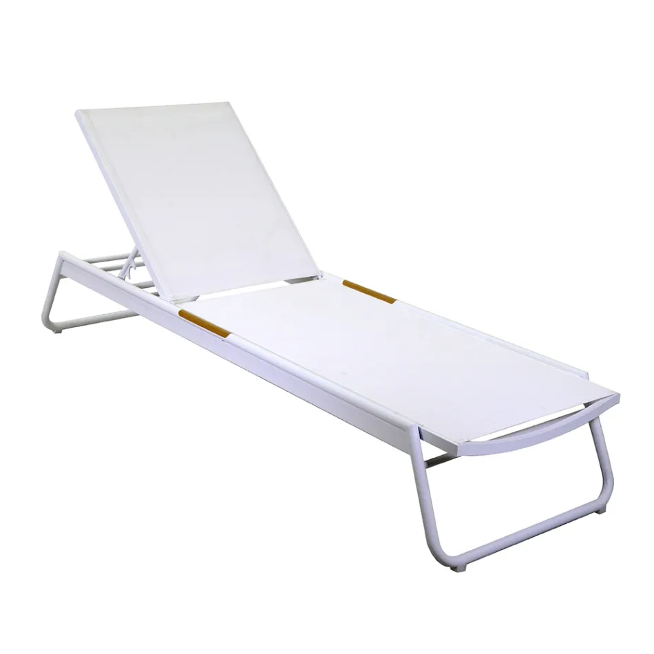 Lit d'enfant en aluminium et textilène avec insert en polywood - Ink Viadurini