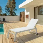 Transat de jardin moderne en aluminium avec roulettes pour l'extérieur - Franz Viadurini