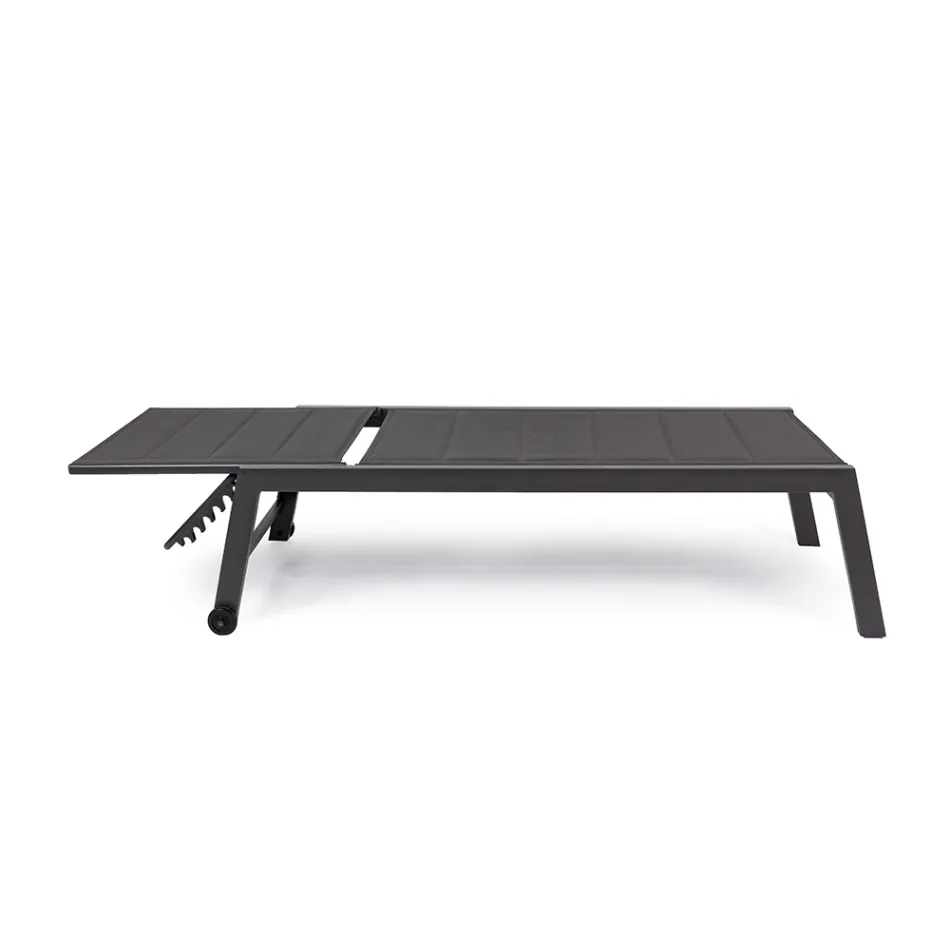 Transat de jardin moderne en aluminium avec roulettes pour l'extérieur - Franz Viadurini