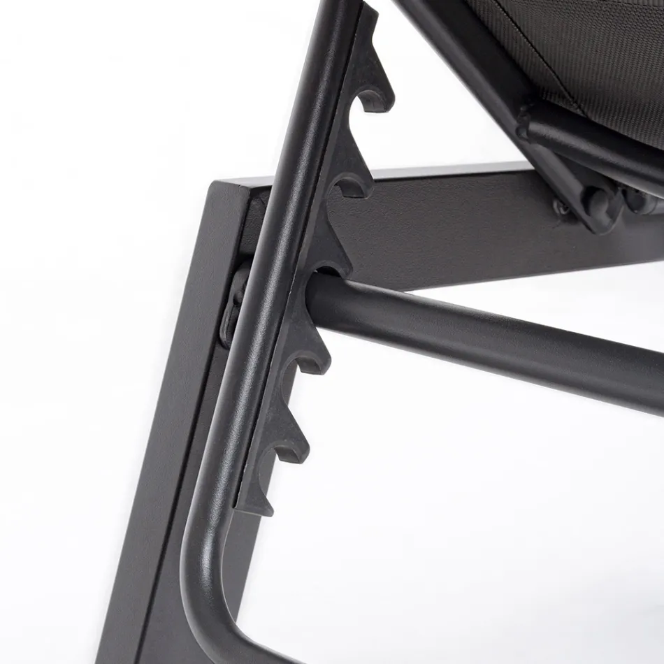 Transat de jardin moderne en aluminium avec roulettes pour l'extérieur - Franz Viadurini