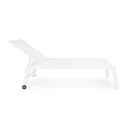 Transat de jardin moderne en aluminium avec roulettes pour l'extérieur - Franz Viadurini