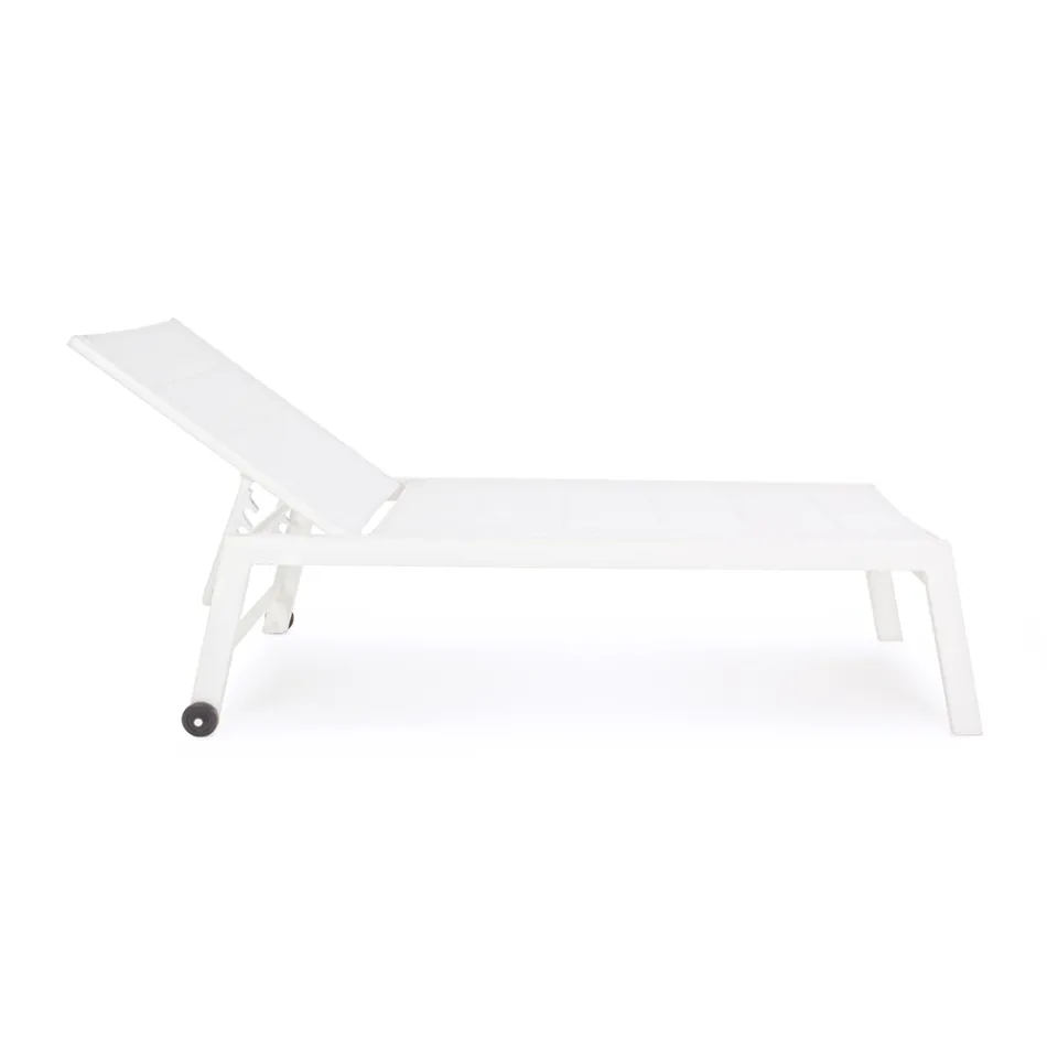 Transat de jardin moderne en aluminium avec roulettes pour l'extérieur - Franz Viadurini