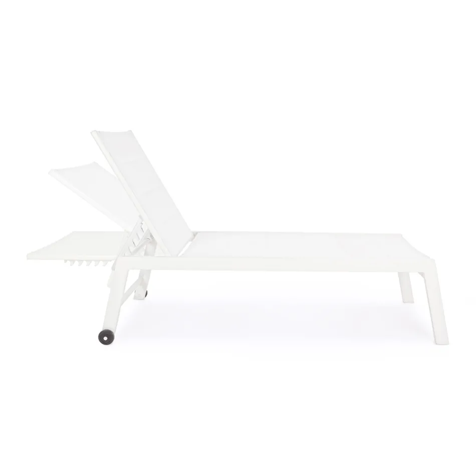 Transat de jardin moderne en aluminium avec roulettes pour l'extérieur - Franz Viadurini