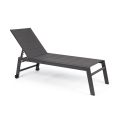 Chaise longue de jardin en aluminium moderne avec roues pour l'extérieur - Franz