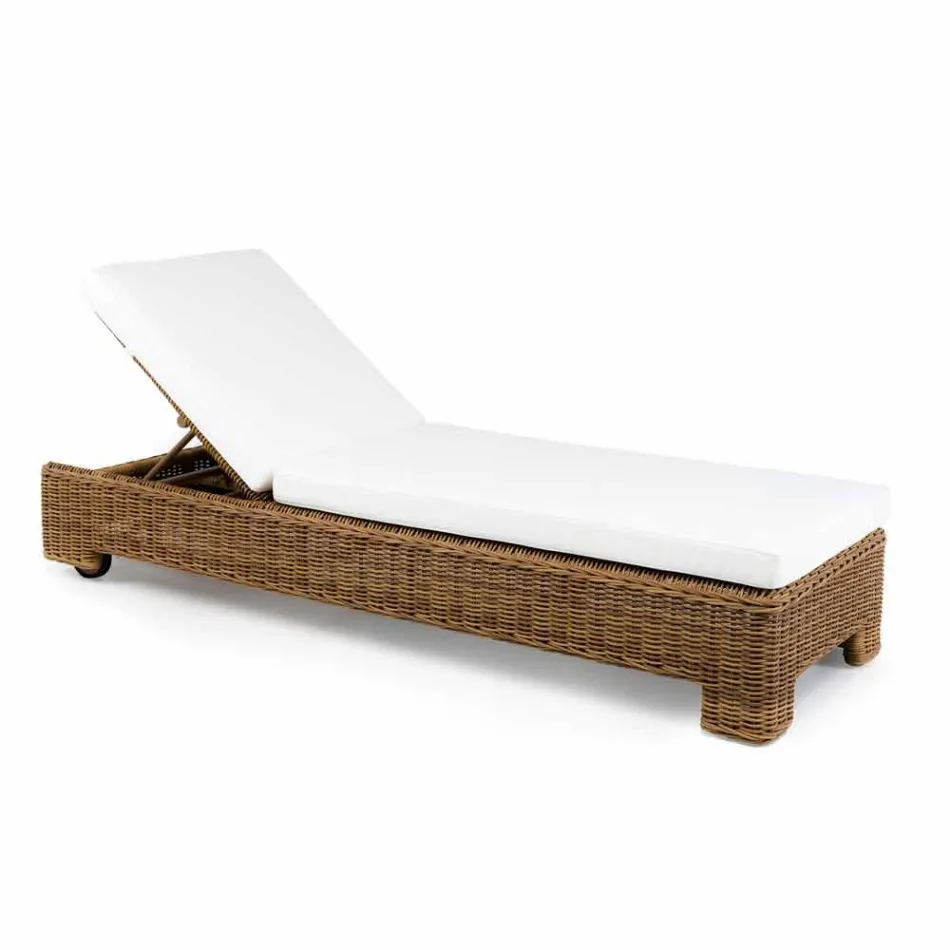 Chaise longue d'extérieur simple ou double en rotin synthétique de luxe - Yves Viadurini