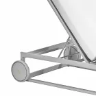 Chaise longue de jardin en aluminium, roues et dossier inclinable - Julie Viadurini