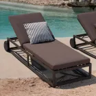 Chaise longue de jardin en aluminium, roues et dossier inclinable - Julie Viadurini
