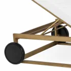 Chaise longue de jardin en aluminium, roues et dossier inclinable - Julie Viadurini