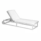 Chaise longue de jardin en aluminium, roues et dossier inclinable - Julie Viadurini