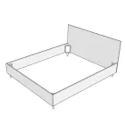 Lit 120 x 200 cm avec tête de lit rectangulaire en microfibre, fabriqué en Italie - Brina Viadurini