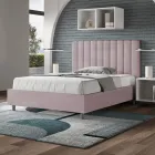 Lit en microfibre 120 x 200 cm à rayures verticales symétriques, fabriqué en Italie - Glove Viadurini