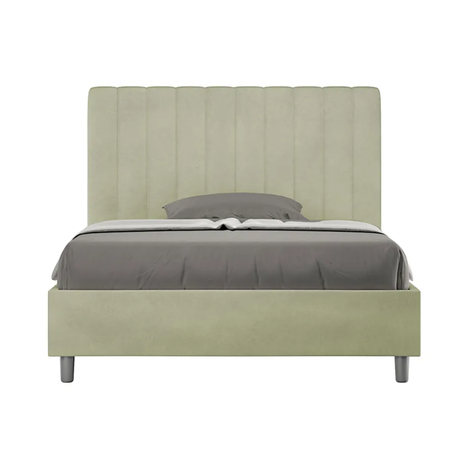 Lit en microfibre 120 x 200 cm à rayures verticales symétriques, fabriqué en Italie - Glove Viadurini